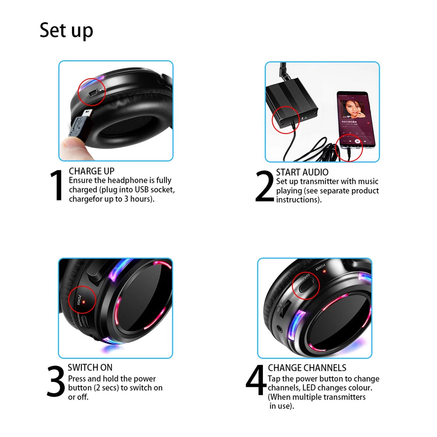 Silent Disco Wireless Headphones