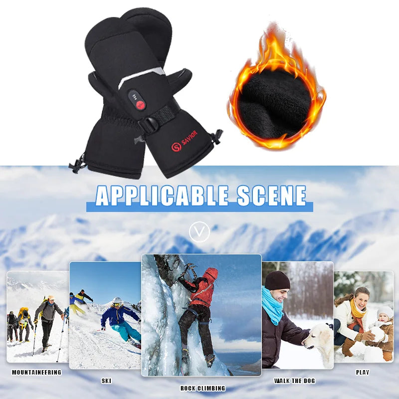 Winter Mittens Ski Heated Gloves