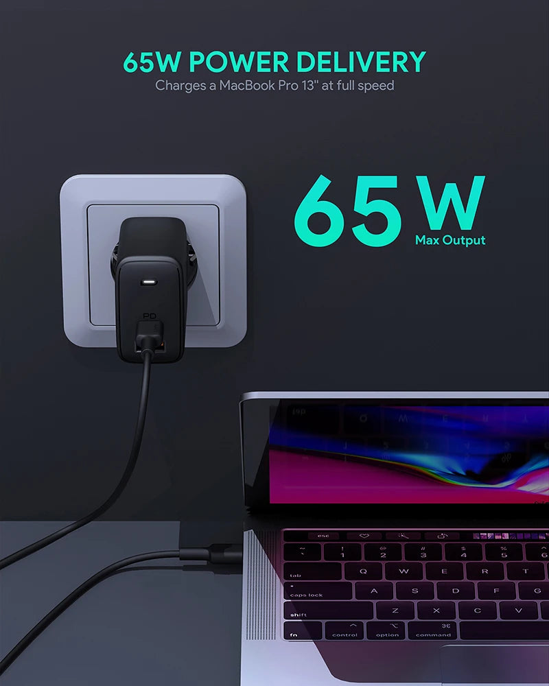 US EU Plug 65w Fast Wall Charger
