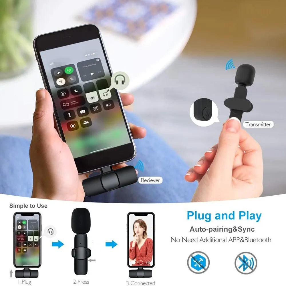 GAMINJA Wireless Mini Lavalier Microphone