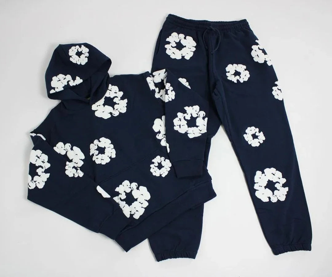 Casual Long Sleeve Kapok Foam Hoodie Set