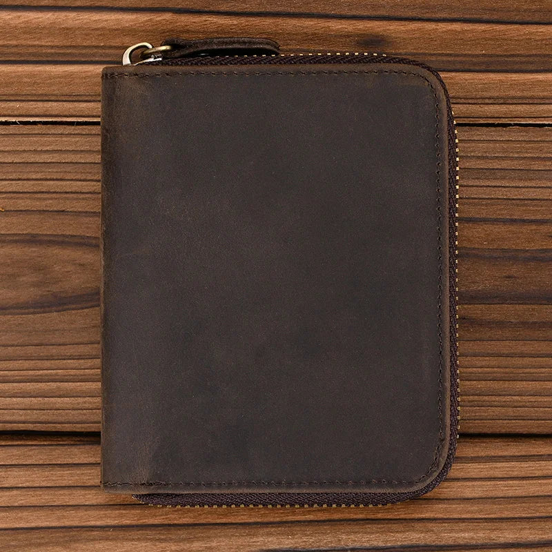 Genuine Leather Unisex Short Wallet
