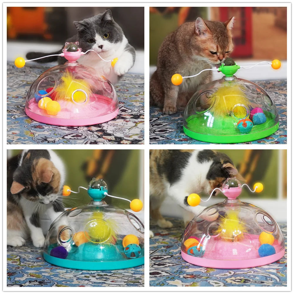 Cat Plush Balls Feather Teaser Toy