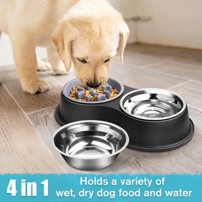 Stainless Steel Double Dog Bowl