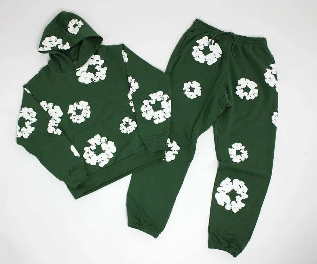 Casual Long Sleeve Kapok Foam Hoodie Set