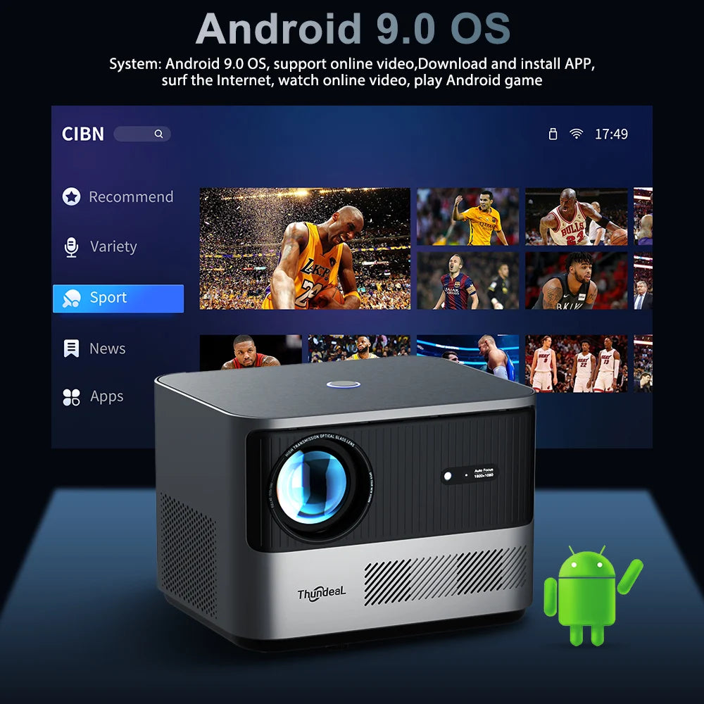 Home Theater Auto Focus 5G WiFi Android Projector