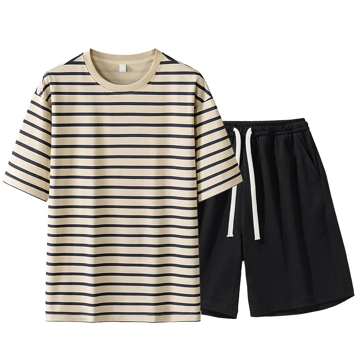 Men Running Striped Set