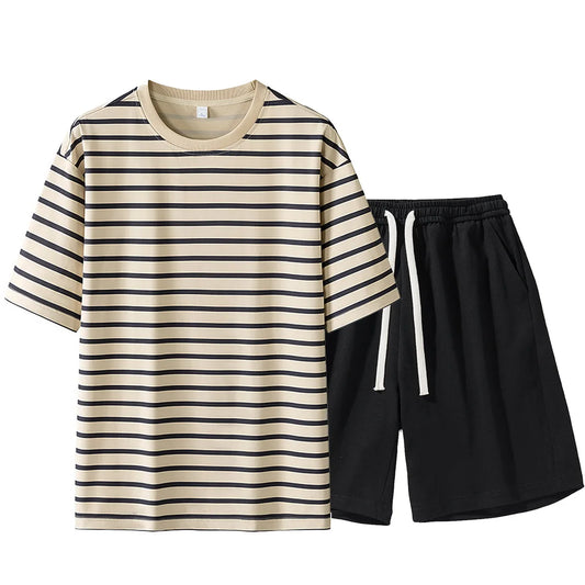 Men Running Striped Set