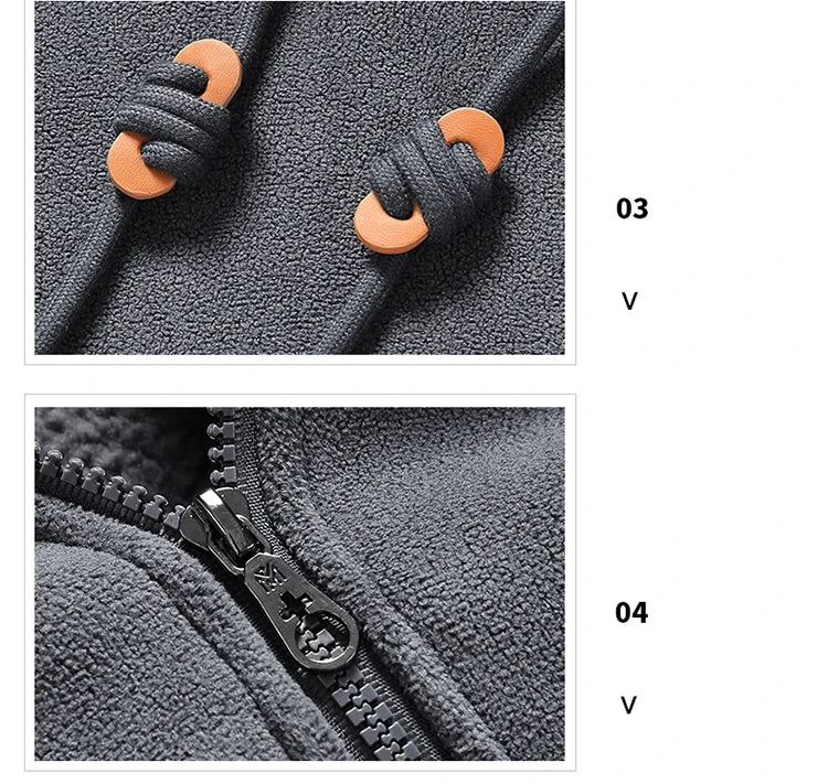 Men Warm Velvet Hoodies Sweatshirt