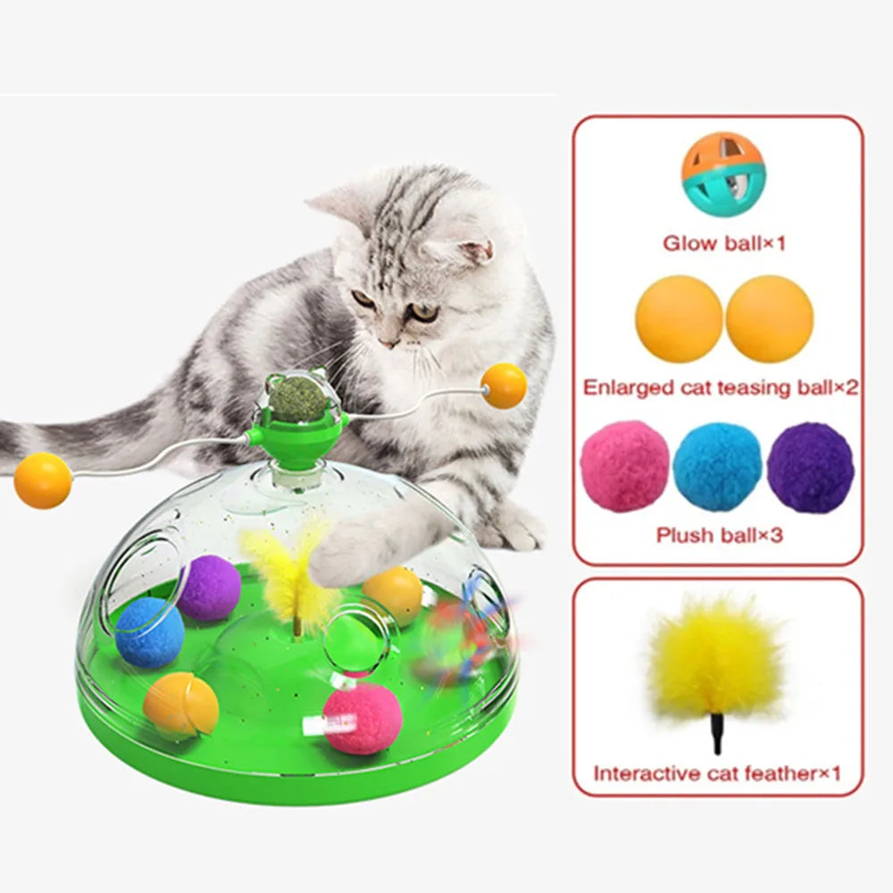 Cat Plush Balls Feather Teaser Toy