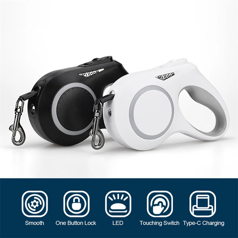 Retractable Flash Light Dog Leash