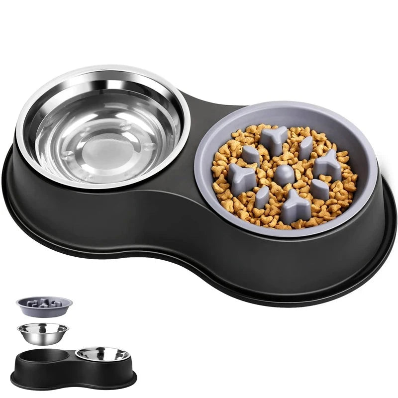 Stainless Steel Double Dog Bowl