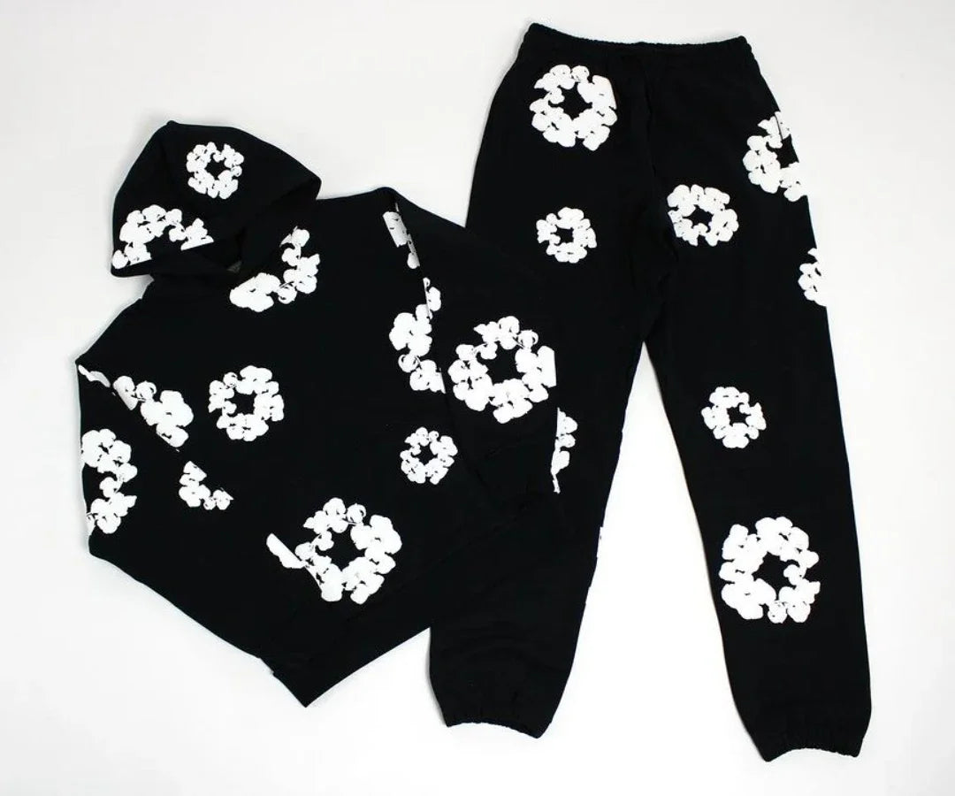 Casual Long Sleeve Kapok Foam Hoodie Set