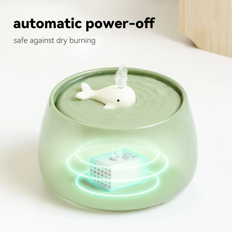 "Yokee Ceramic Pet Water Fountain 1300ml"