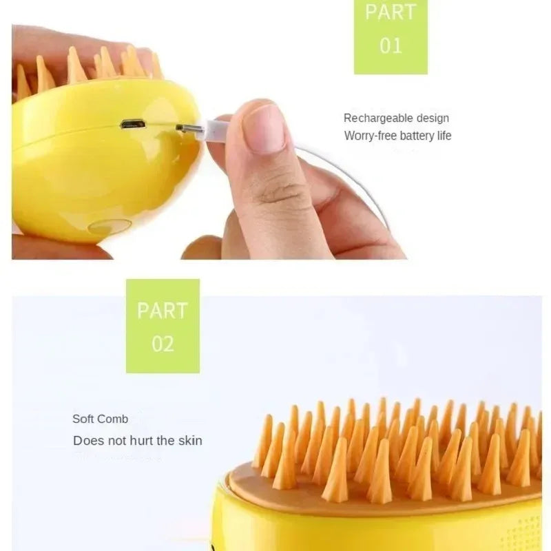 3-In-1 Professional Dog Steam Brush