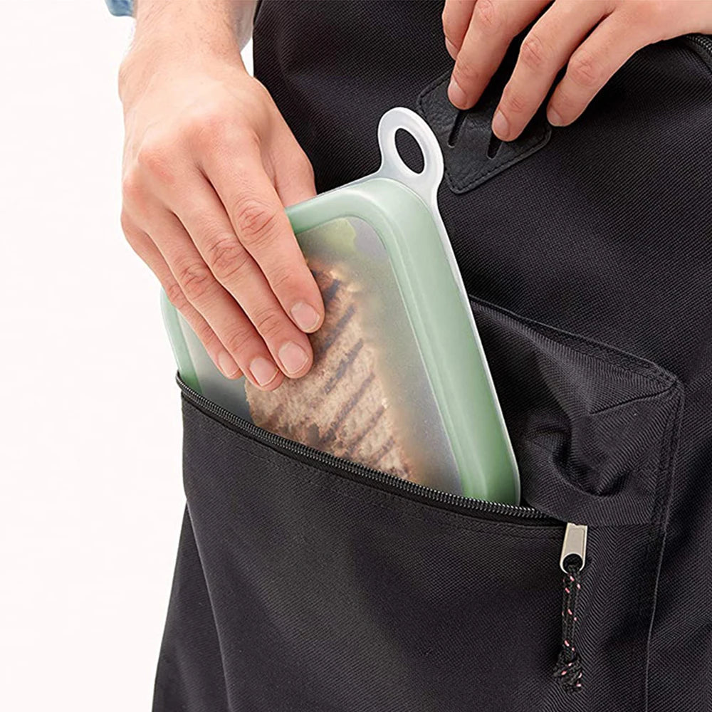 Silicone Bento Lunch Box with Handle