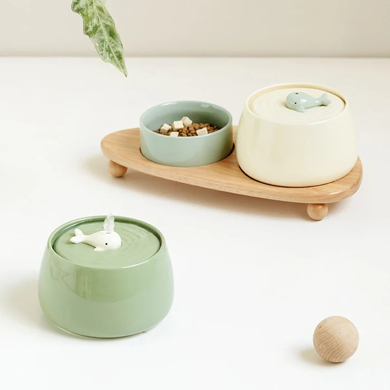 "Yokee Ceramic Pet Water Fountain 1300ml"