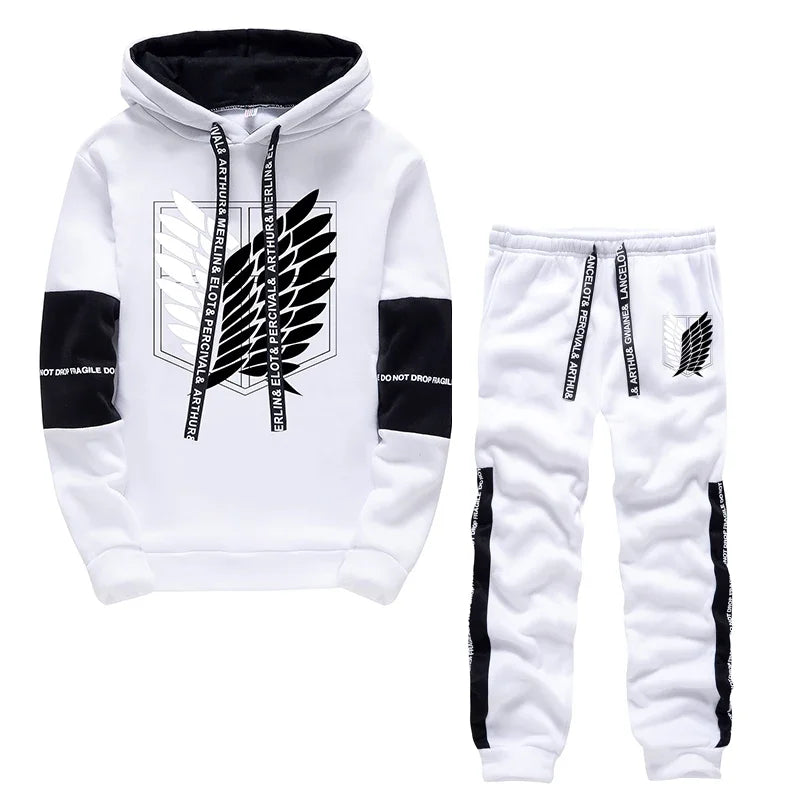 Winter Pullover Hoodies Sweatshirt+Pants Suit