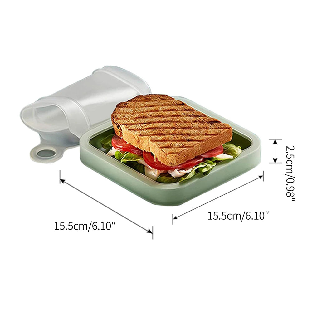Silicone Bento Lunch Box with Handle