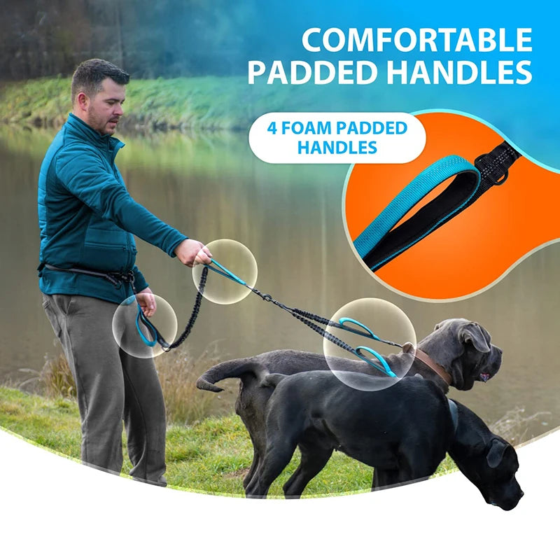 Strong Hands Free Double Dog Leash