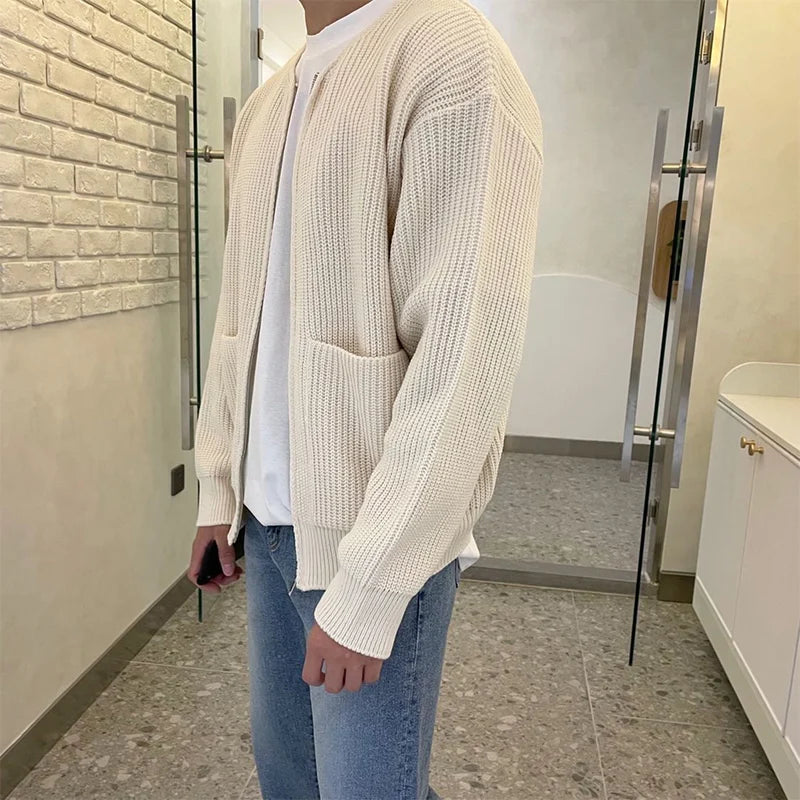 Winter Solid Color Simple Cardigan Coat