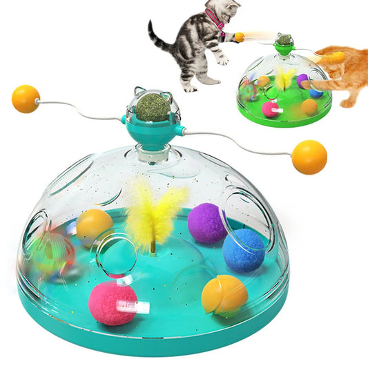 Cat Plush Balls Feather Teaser Toy