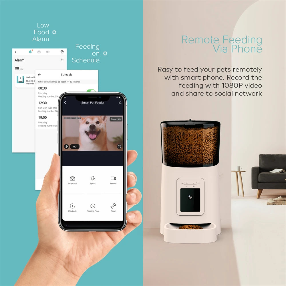 WiFi Camera Automatic Pet Feeder