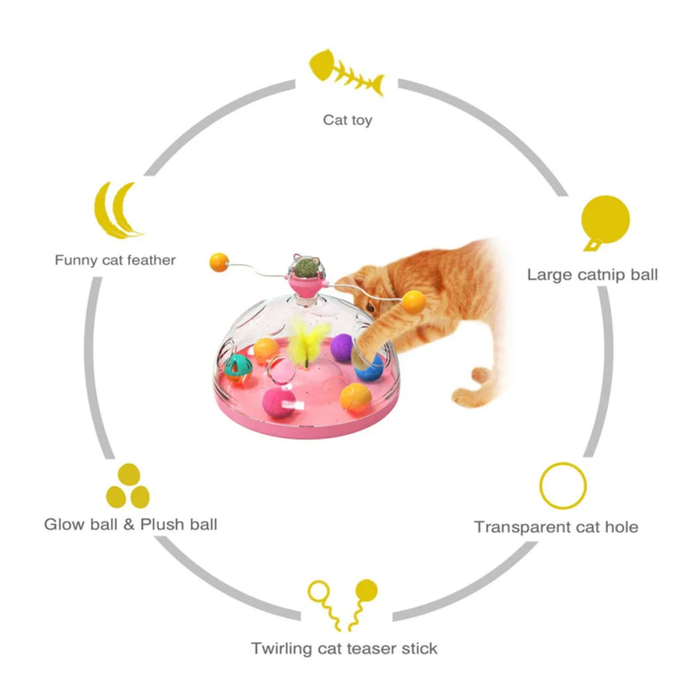 Cat Plush Balls Feather Teaser Toy