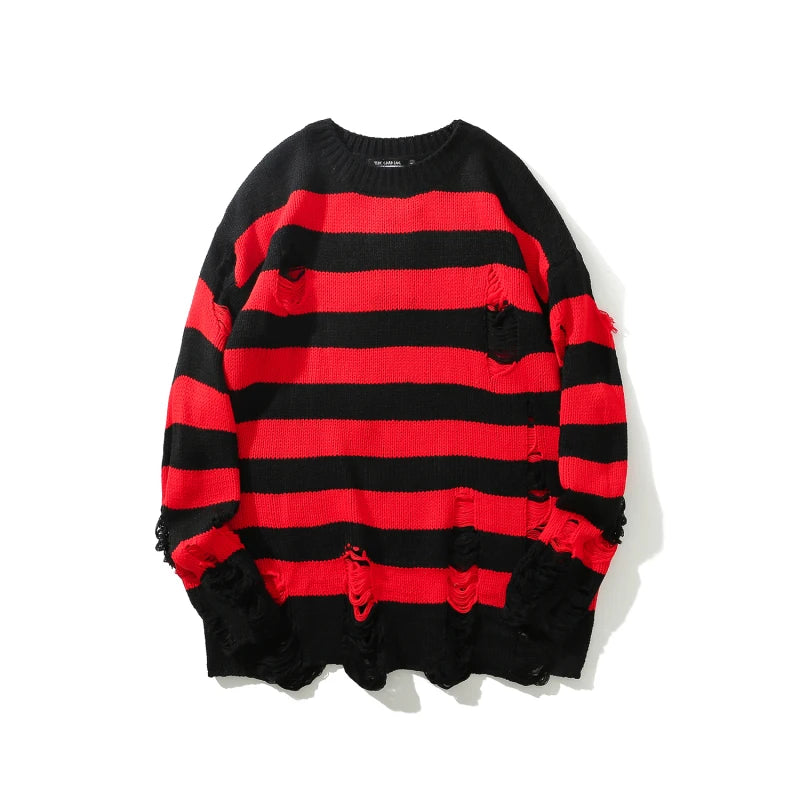 Wash Hole Ripped Knit Unisex Sweaters