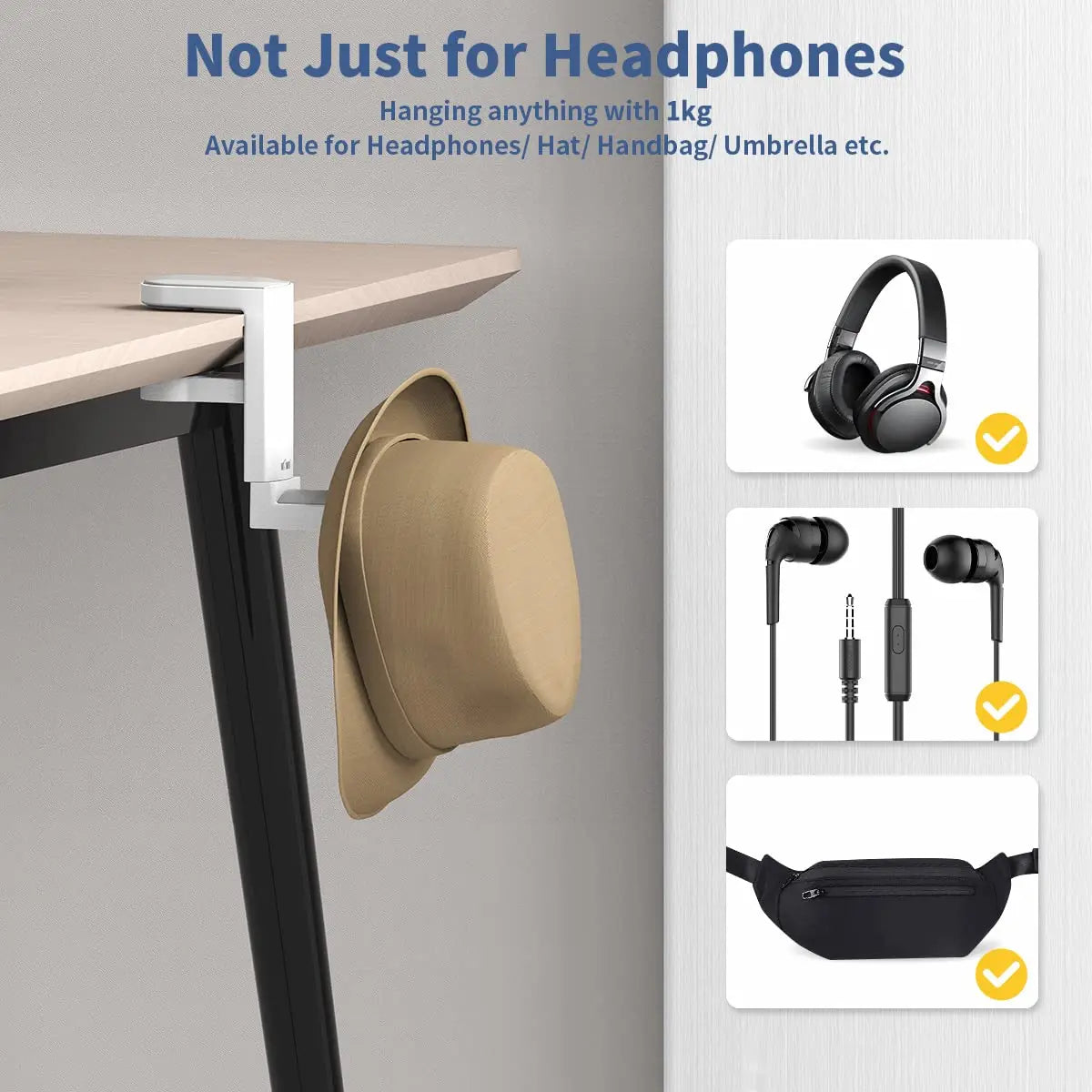 USB Gaming Headset Holder & Cable Clip