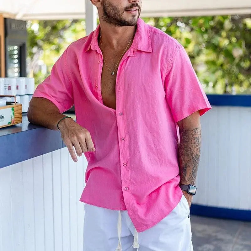 Beach Casual Men's Cotton Shirt