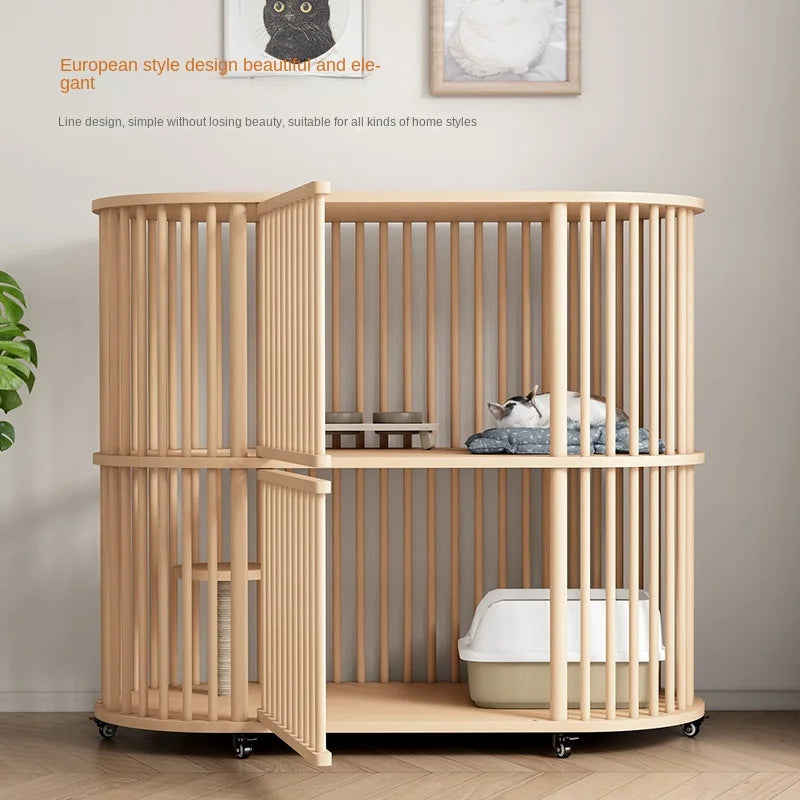 Solid Wood Cat Cage