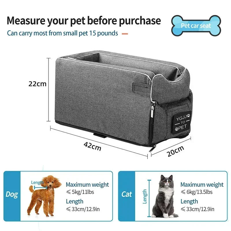 Pet Safety Car Seat: Small Dog/Cat Carrier