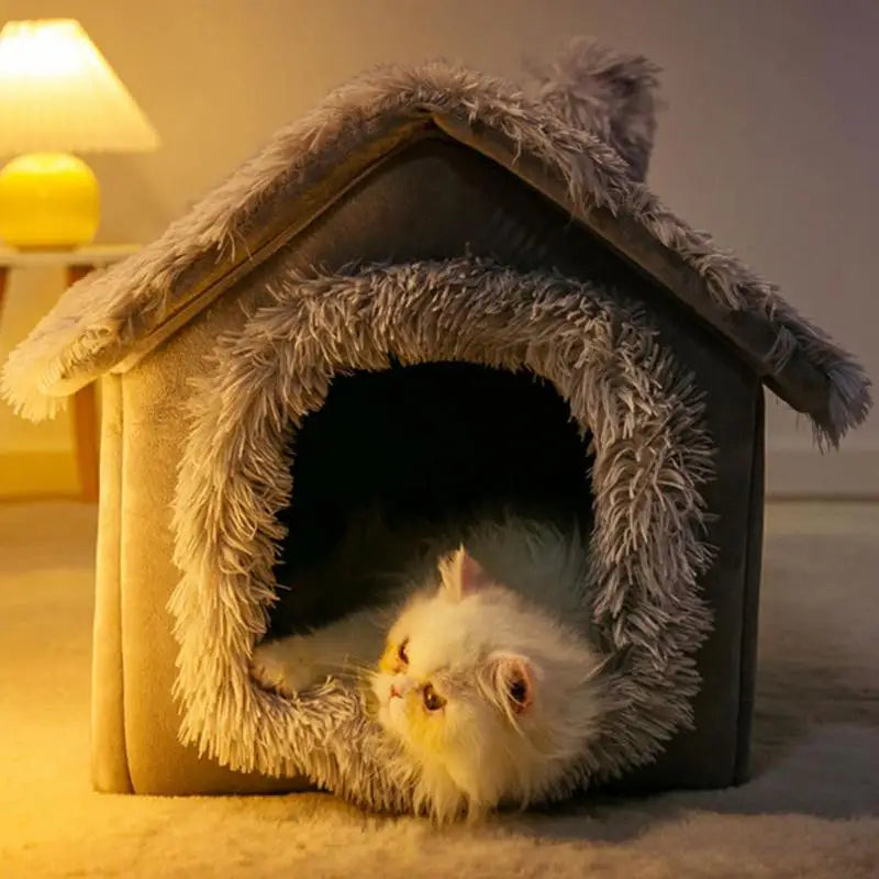 Winter Cat Cave Bed Kennel