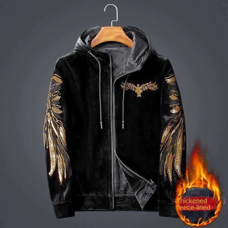 Winter Thickened Gold Velvet Sports Suit