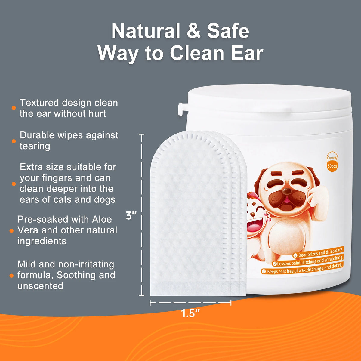 Pet Ear Cleaner Finger Wipes