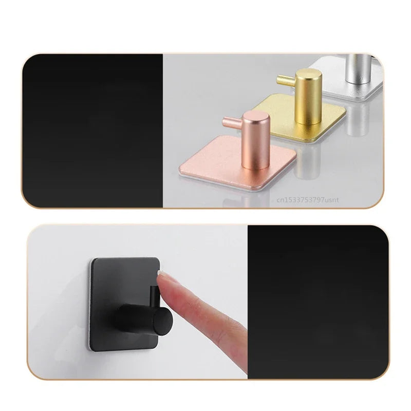 Kitchen Wall-Mounted Adhesive Hook Organizer