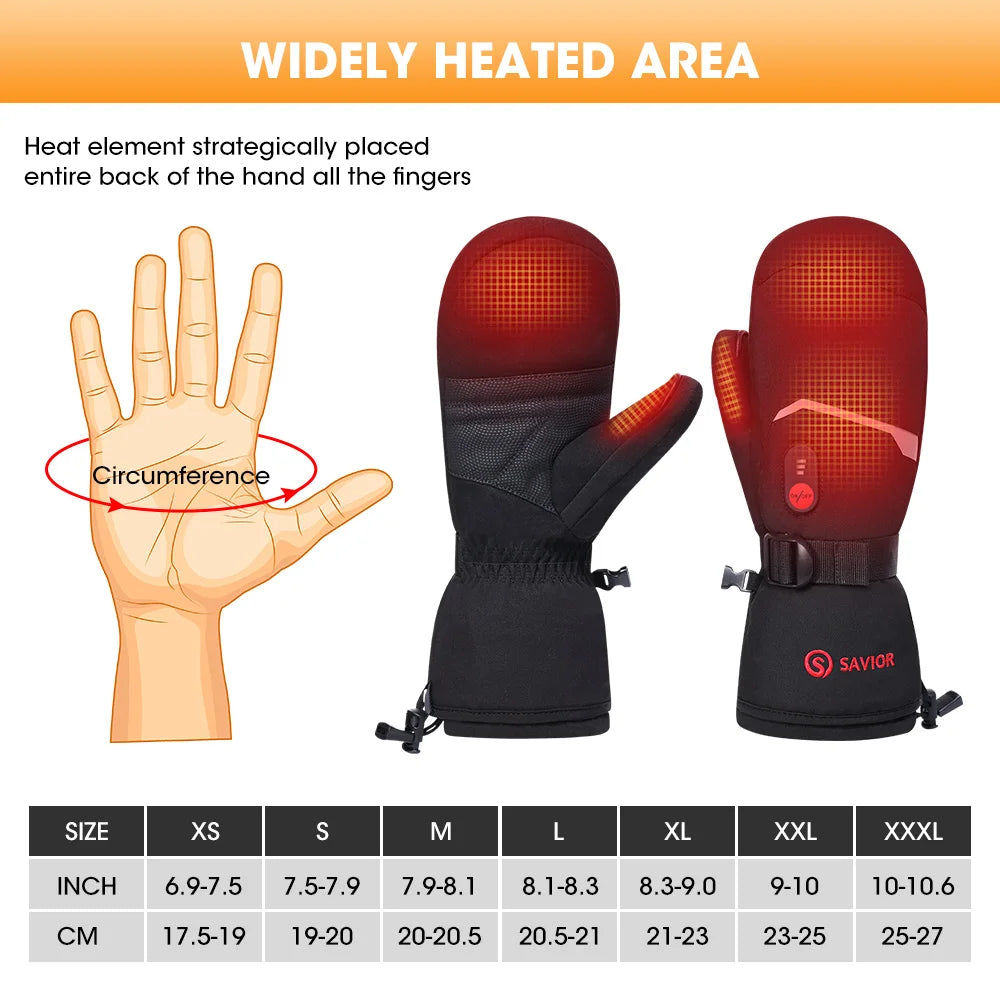 Winter Mittens Ski Heated Gloves