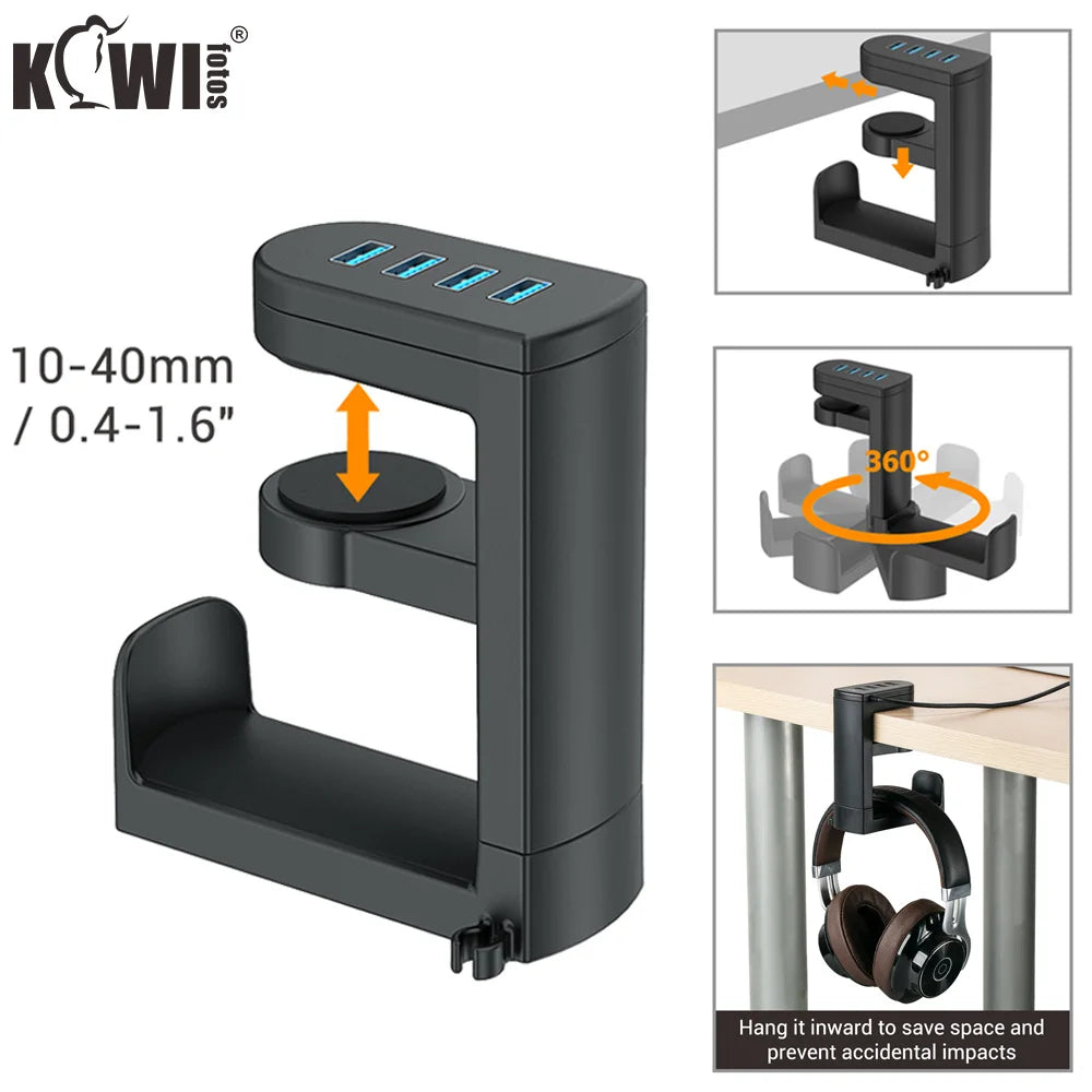 USB Gaming Headset Holder & Cable Clip