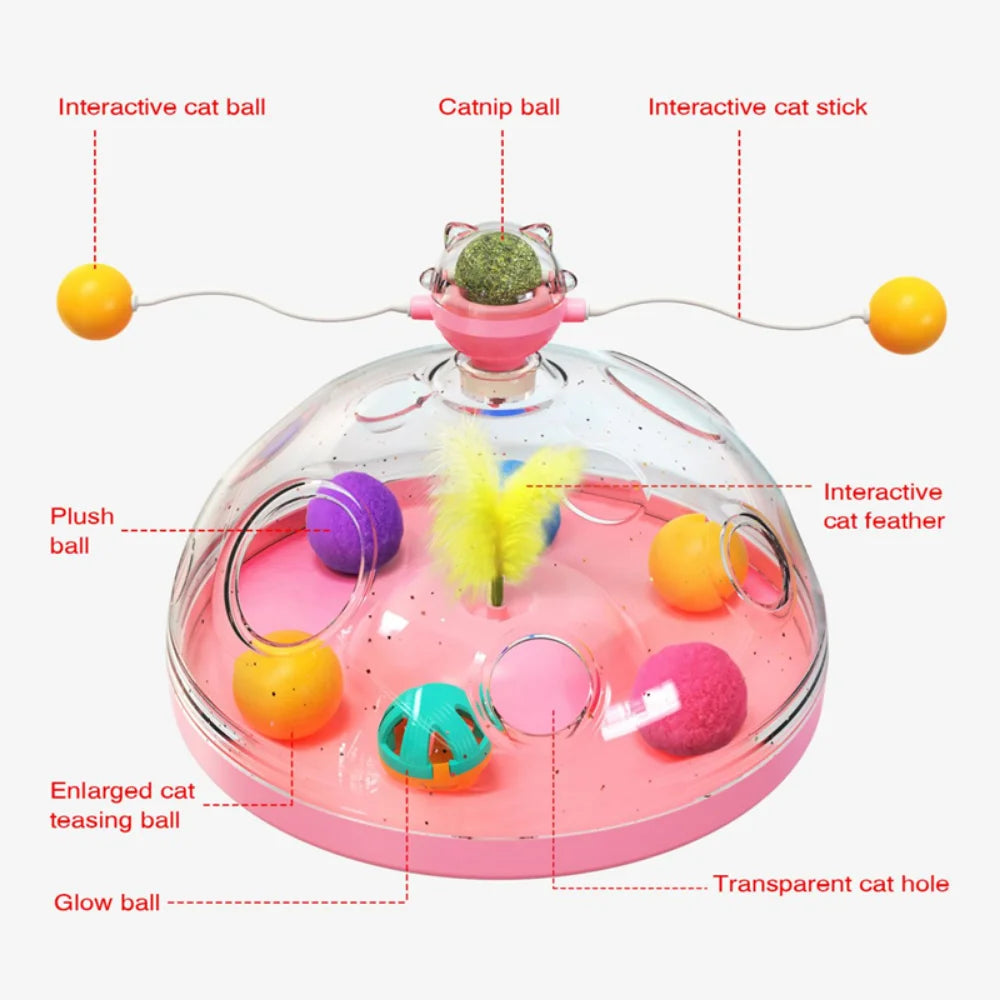 Cat Plush Balls Feather Teaser Toy