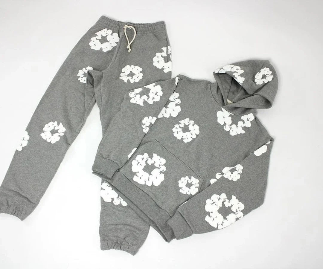 Casual Long Sleeve Kapok Foam Hoodie Set