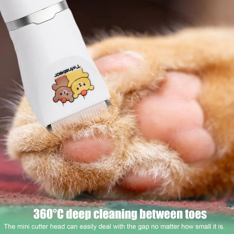 Dog Clippers Grooming Kit Hair Clipper-Low Noise Paw Trimmer- Rechargeable - Cordless Quiet Nail Grinder Shaver for Cats and Other Pets
