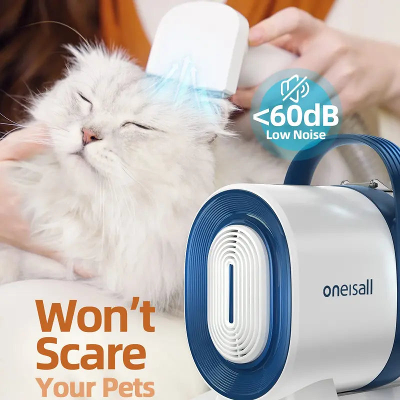 Oneisall Dog Hair Vacuum & Dog Grooming Kit, Pet Grooming Vacuum with Pet Clipper Nail Grinder, 1.5L Dust Cup Dog Brush Vacuum with 7 Pet Grooming Tools for Shedding Pet Hair, Home Cleaning
